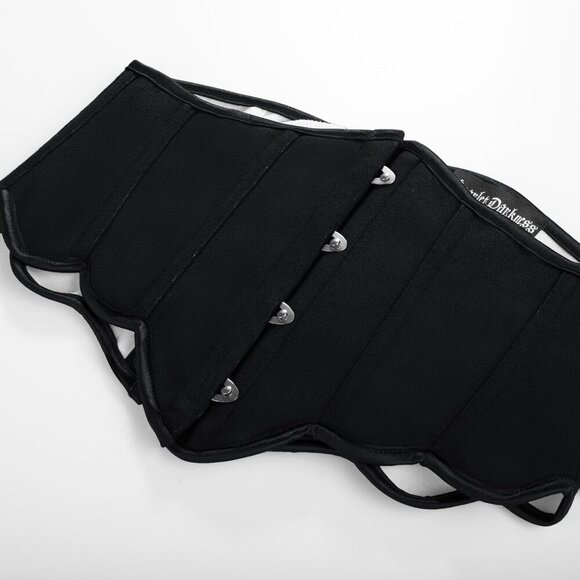 Vintage Renaissance Floral Underbust Corset Belt Women Black Size 6